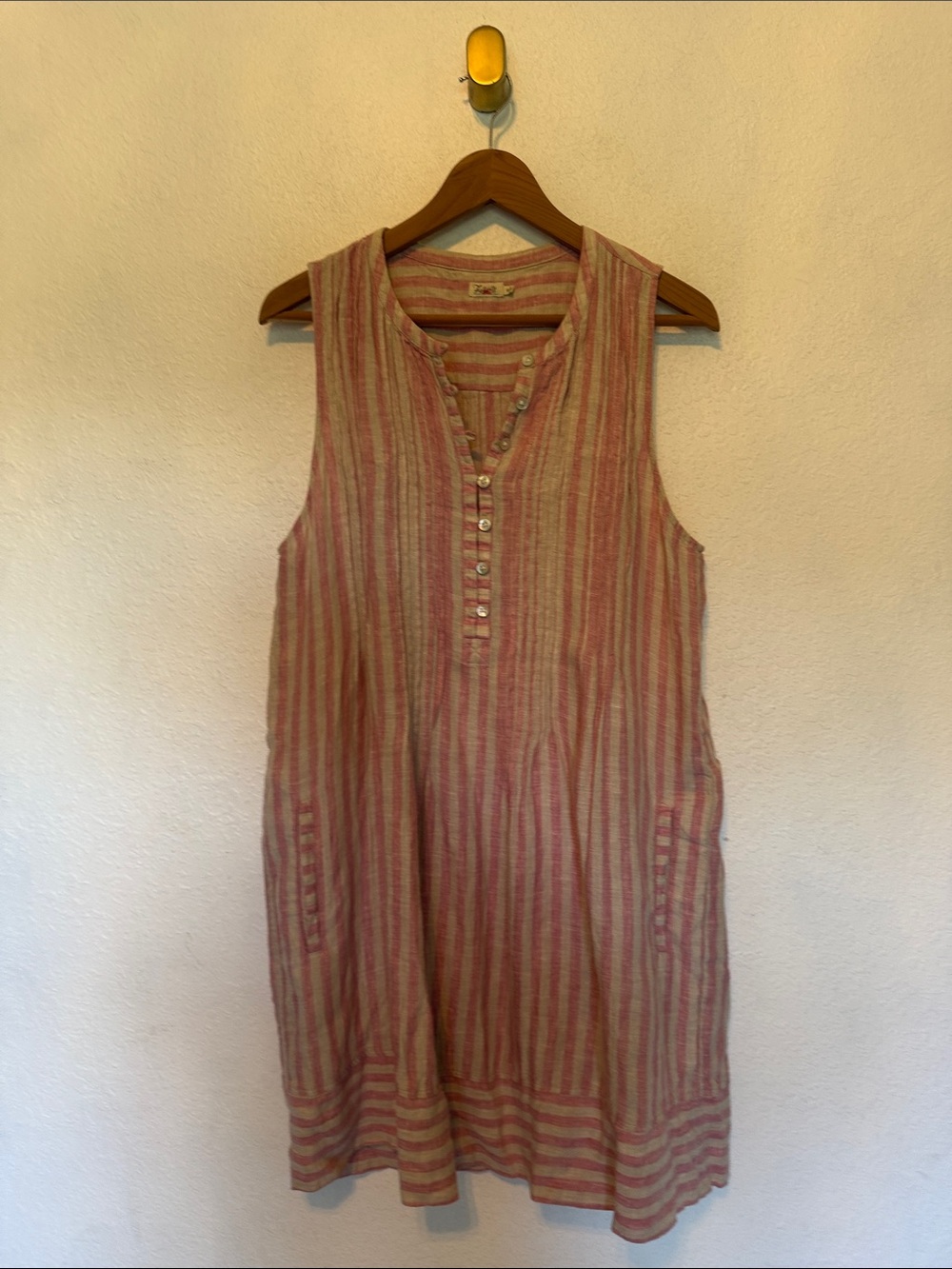 Perfect Faherty Isha Stripe Maple Serape Dress - Organic Cotton - M